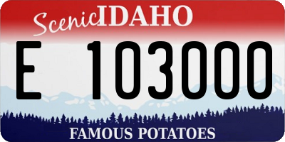 ID license plate E103000