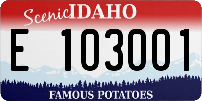 ID license plate E103001