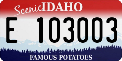 ID license plate E103003