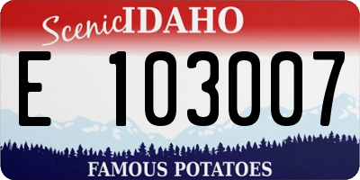 ID license plate E103007