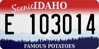 ID license plate E103014