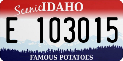 ID license plate E103015