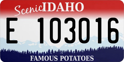 ID license plate E103016