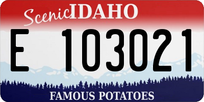 ID license plate E103021