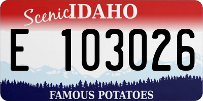 ID license plate E103026