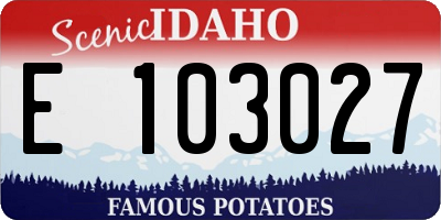 ID license plate E103027