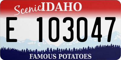 ID license plate E103047