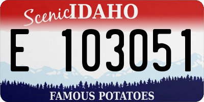 ID license plate E103051