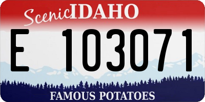 ID license plate E103071