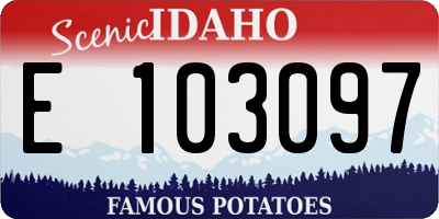 ID license plate E103097