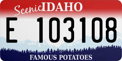 ID license plate E103108