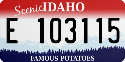 ID license plate E103115