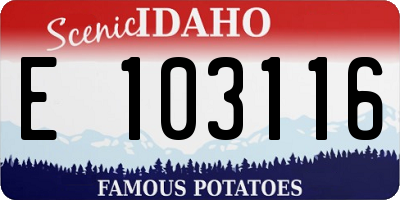 ID license plate E103116