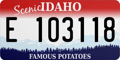 ID license plate E103118