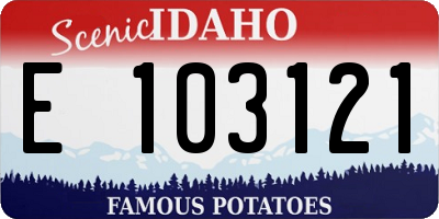 ID license plate E103121