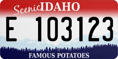 ID license plate E103123