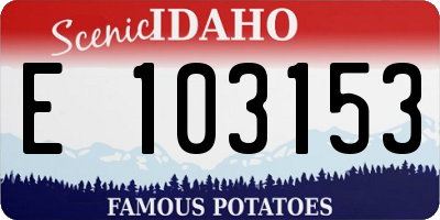 ID license plate E103153