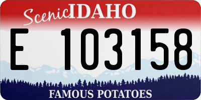 ID license plate E103158