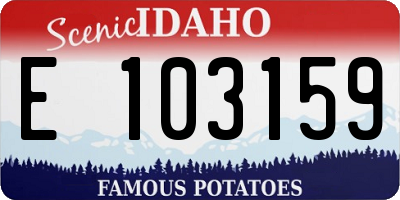 ID license plate E103159