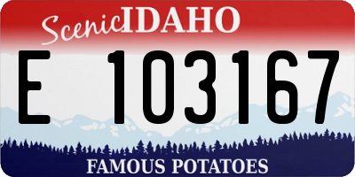 ID license plate E103167