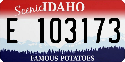 ID license plate E103173
