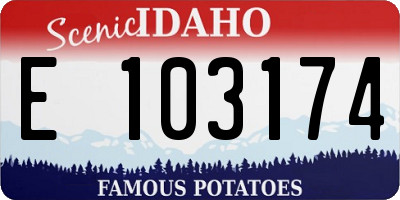 ID license plate E103174