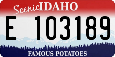 ID license plate E103189