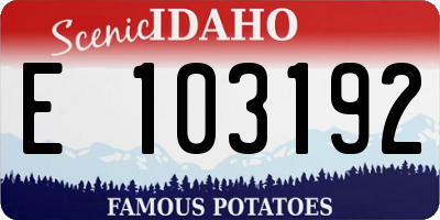 ID license plate E103192