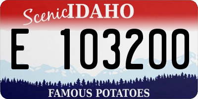 ID license plate E103200