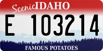 ID license plate E103214