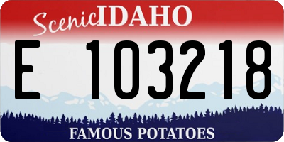 ID license plate E103218
