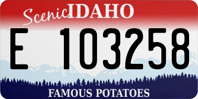 ID license plate E103258