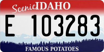 ID license plate E103283