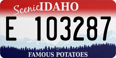 ID license plate E103287