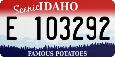 ID license plate E103292