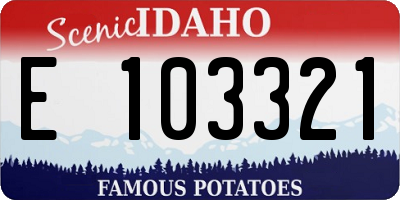 ID license plate E103321