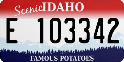 ID license plate E103342