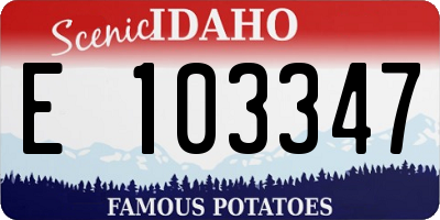 ID license plate E103347