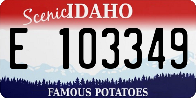 ID license plate E103349