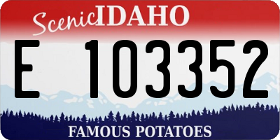 ID license plate E103352