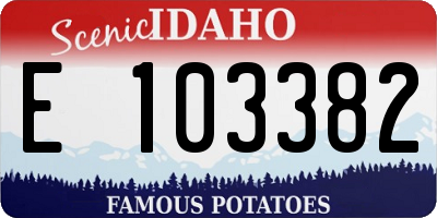 ID license plate E103382