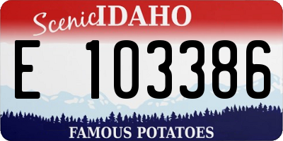 ID license plate E103386