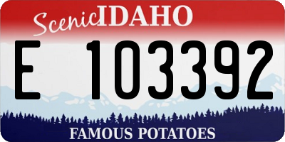 ID license plate E103392