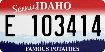 ID license plate E103414