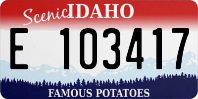 ID license plate E103417