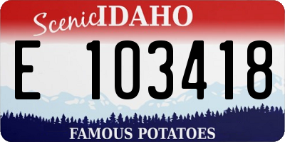 ID license plate E103418