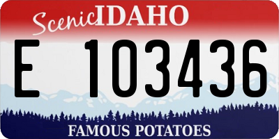 ID license plate E103436