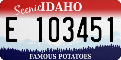 ID license plate E103451