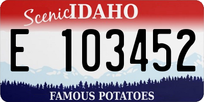 ID license plate E103452