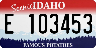 ID license plate E103453